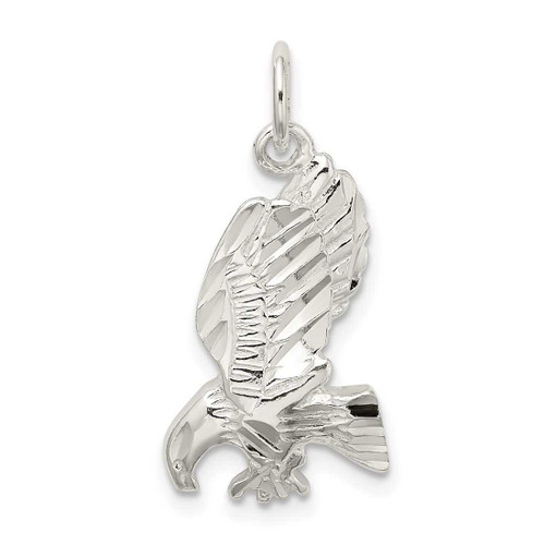 Image of Sterling Silver Polished & Shiny-Cut Eagle Pendant