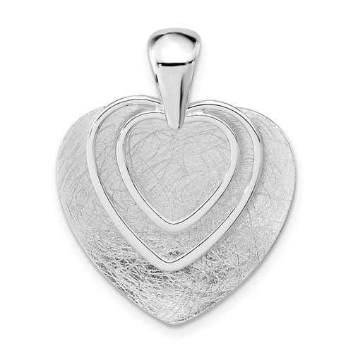 Image of Sterling Silver Polished & Textured Heart Pendant