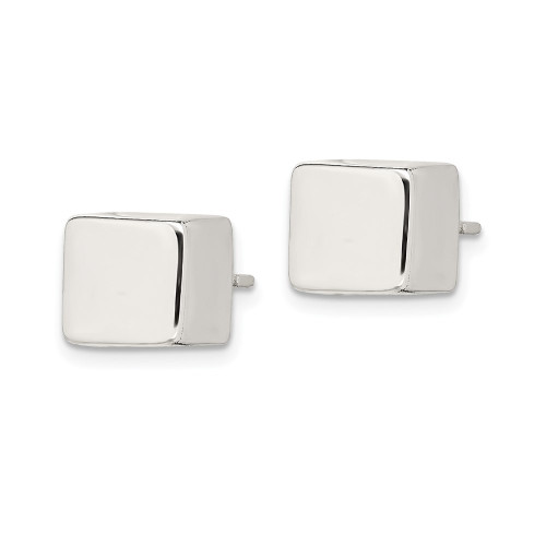 Image of 8mm Sterling Silver Polished 8mm Square Stud Earrings