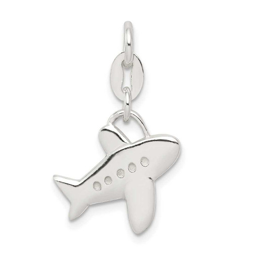 Image of Sterling Silver Polished Airplane Charm