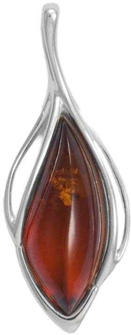 Image of Sterling Silver Polished Amber Cutout Slide Pendant