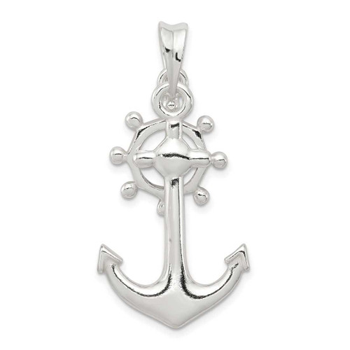 Image of Sterling Silver Polished Anchor Pendant