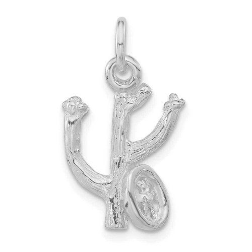 Image of Sterling Silver Polished Cactus w/ Wheel Charm