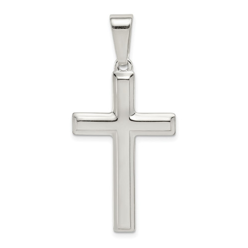 Image of Sterling Silver Polished Cross Pendant QC7223