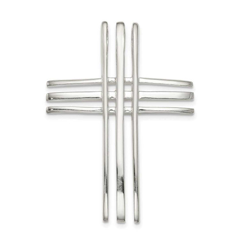 Image of Sterling Silver Polished Cross Slide Pendant QC9678