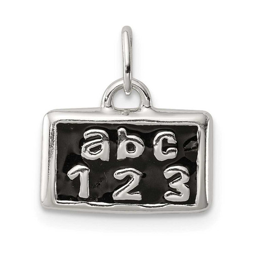 Image of Sterling Silver Polished Enamel ABC 123 Pendant