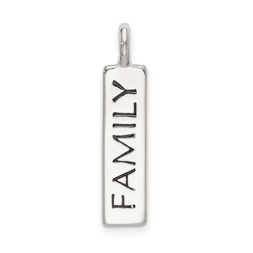 Image of Sterling Silver Polished Enameled Family Pendant