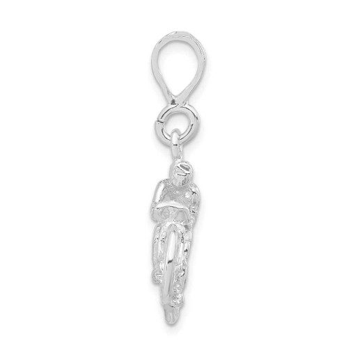 Image of Sterling Silver Polished Figure on Bicycle Pendant