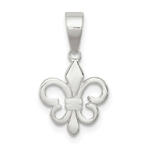 Image of Sterling Silver Polished Fleur De Lis Pendant