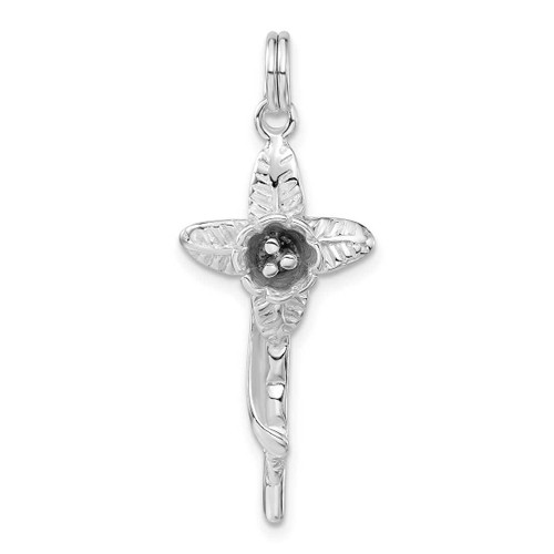 Image of Sterling Silver Polished Flower Charm