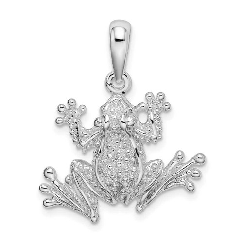 Image of Sterling Silver Polished Frog Pendant QC9931