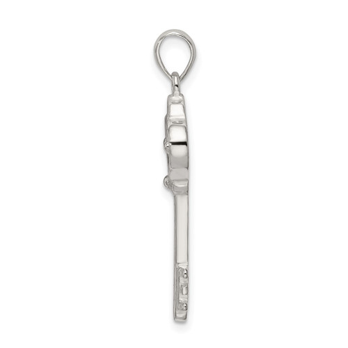 Image of Sterling Silver Polished Heart Key Pendant