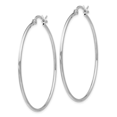 Image of 40mm Sterling Silver Polished Hinged Hoop Earrings VA03