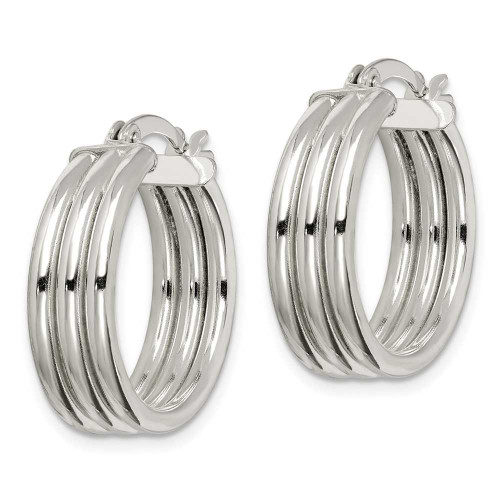 Image of 21.95mm Sterling Silver Polished Hoop Earrings QE14097