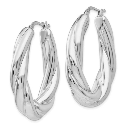 Image of 39mm Sterling Silver Polished Hoop Earrings QLE1086