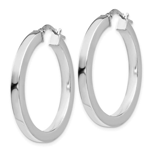 Image of 32mm Sterling Silver Polished Hoop Earrings QLE959