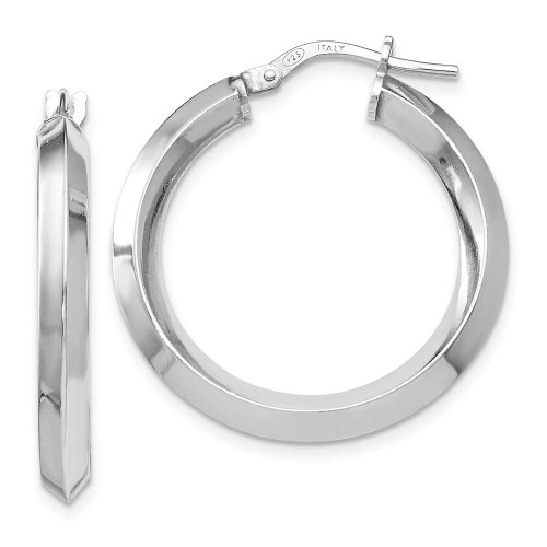 Image of 28mm Sterling Silver Polished Hoop Earrings QLE976