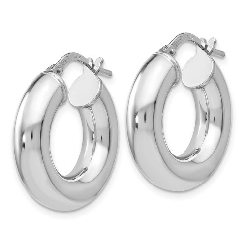 Image of 21mm Sterling Silver Polished Hoop Earrings QLE977