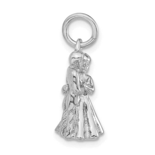 Image of Sterling Silver Polished Man & Woman Embracing Pendant
