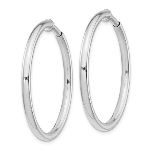 Image of 37mm Sterling Silver Polished Non-Pierced Hoop Earrings