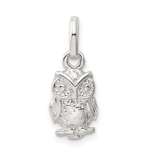 Image of Sterling Silver Polished Owl Charm