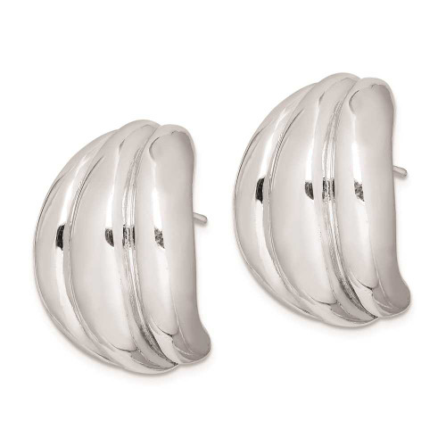 Image of 23mm Sterling Silver Polished Rhodium Plated Hollow Post Earrings