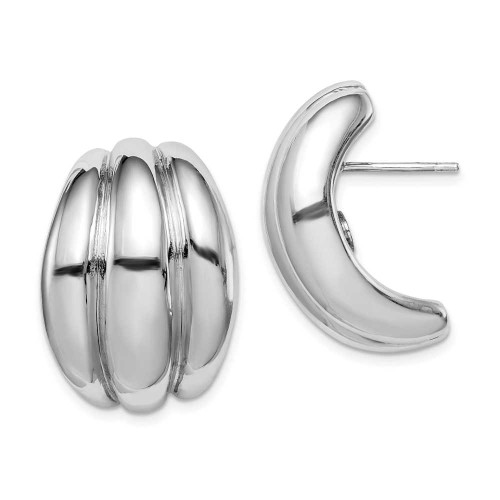 Image of 23mm Sterling Silver Polished Rhodium Plated Hollow Post Earrings