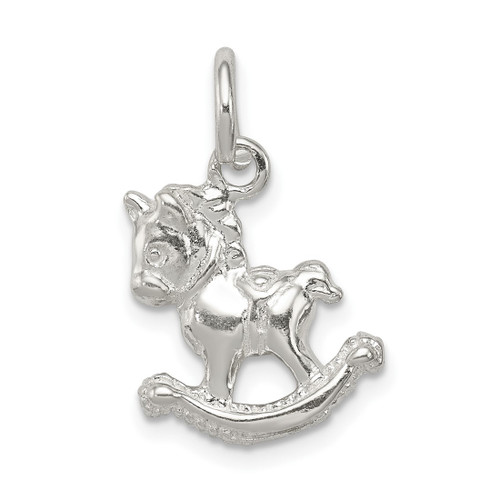 Sterling Silver Polished Rocking Horse Charm