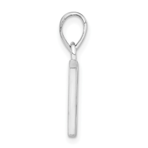 Image of Sterling Silver Polished Shiny-cut Initial W Pendant
