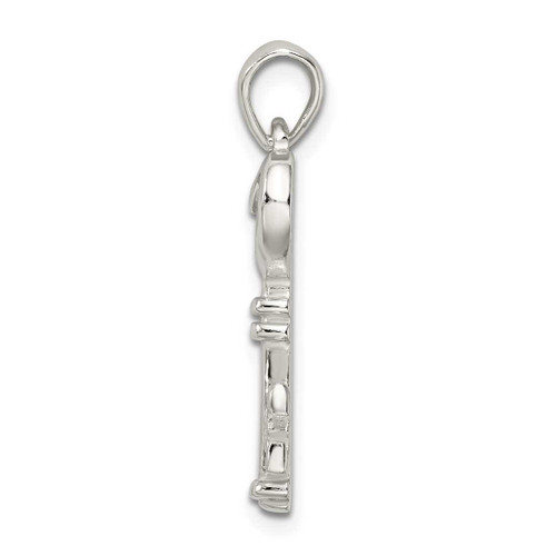 Image of Sterling Silver Polished Small Heart Key Pendant