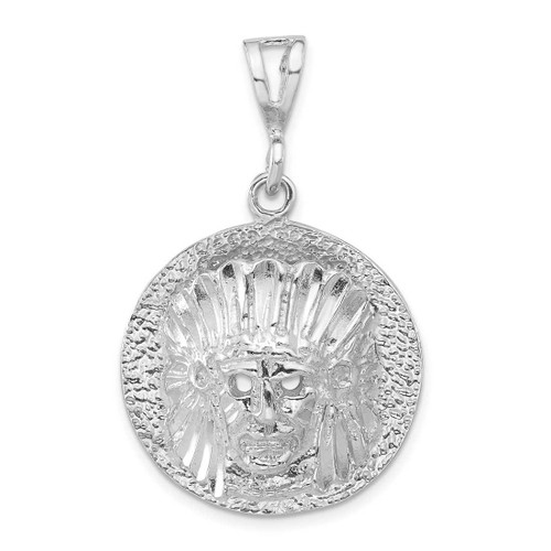 Image of Sterling Silver Polished Small Man Head Pendant