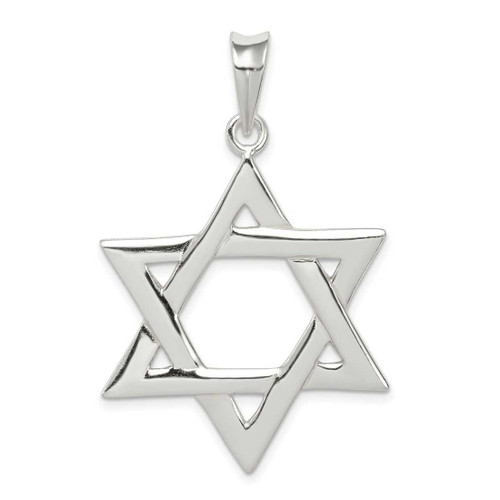 Image of Sterling Silver Polished Star Of David Pendant QC7432