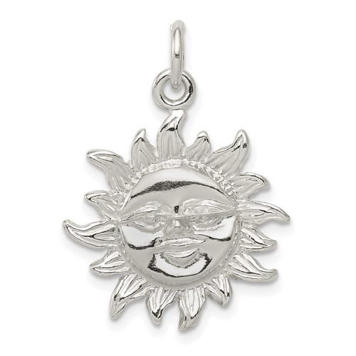 Image of Sterling Silver Polished Sun Pendant QC8573