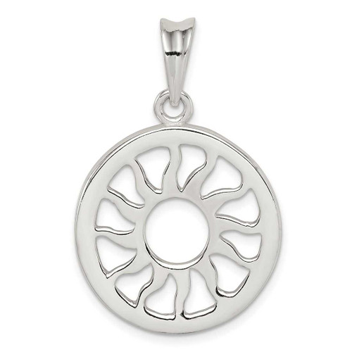 Image of Sterling Silver Polished Sun Pendant QP2668