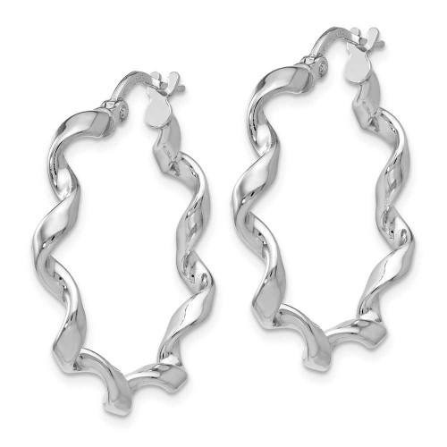 Image of 26mm Sterling Silver Polished Twisted Hoop Earrings QLE249