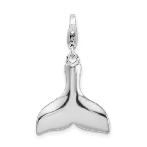 Image of Sterling Silver Polished Whaletail w/ Lobster Clasp Charm