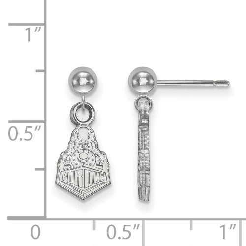 Image of Sterling Silver Purdue Earrings Dangle Ball by LogoArt (SS045PU)