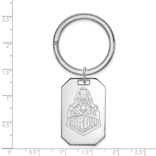 Image of Sterling Silver Purdue Key Chain by LogoArt (SS055PU)