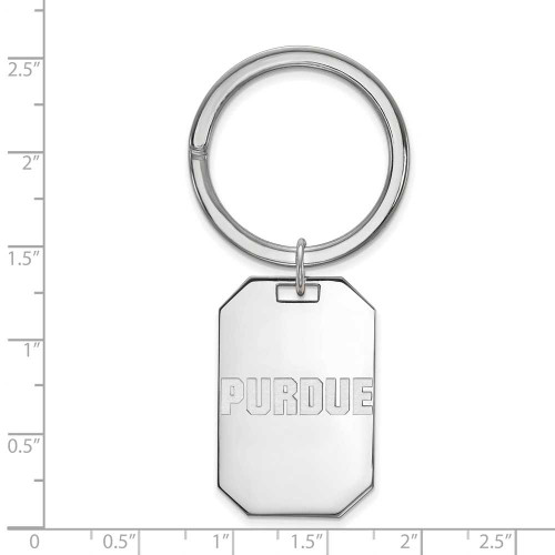 Image of Sterling Silver Purdue Key Chain by LogoArt (SS072PU)