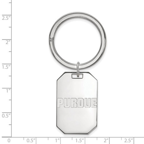 Sterling Silver Purdue Key Chain by LogoArt (SS072PU)