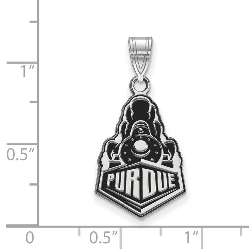 Image of Sterling Silver Purdue Large Enamel Pendant by LogoArt (SS060PU)