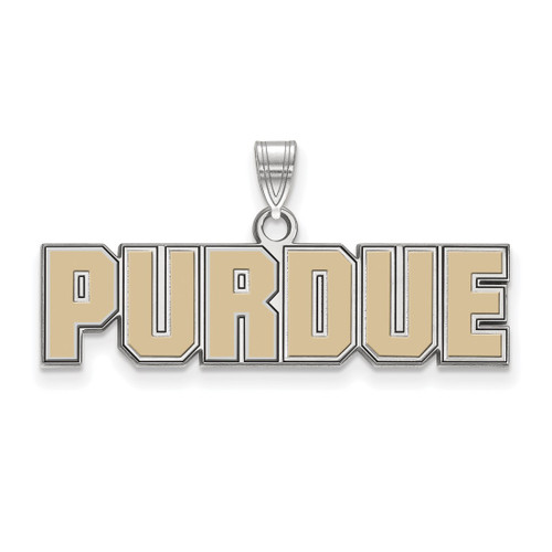 Sterling Silver Purdue Small Enamel Pendant by LogoArt