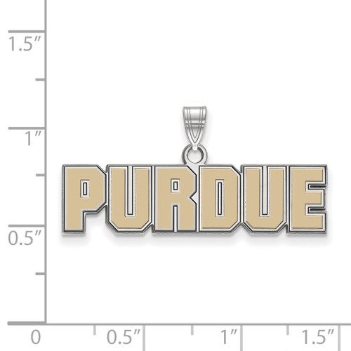 Sterling Silver Purdue Small Enamel Pendant by LogoArt