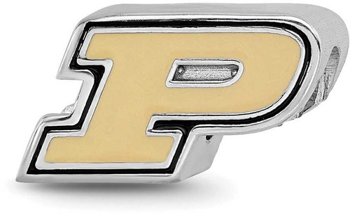 Image of Sterling Silver Purdue University Enamel Logo Bead by LogoArt