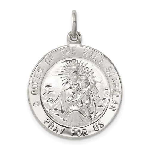 Image of Sterling Silver Queen Of The Holy Scapular Medal Charm QC5597