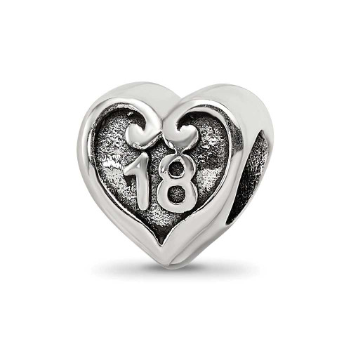 Image of Sterling Silver Reflections 18 Heart Bead
