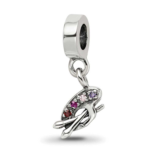 Image of Sterling Silver Reflections Artist Palette CZ Dangle Bead