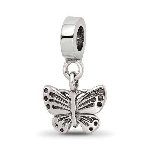 Image of Sterling Silver Reflections Butterfly Dangle Bead QRS512