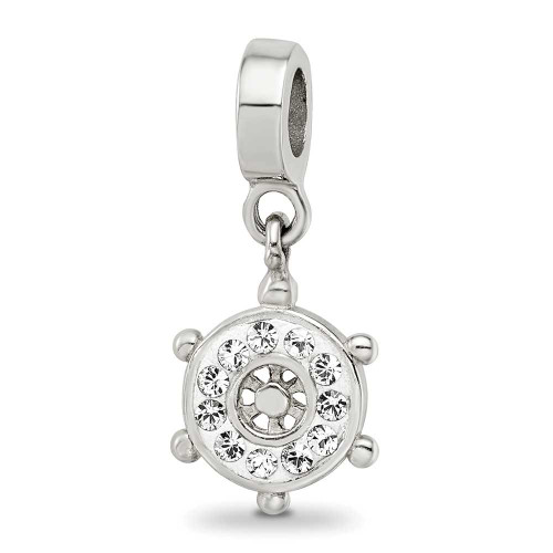 Image of Sterling Silver Reflections Clear Ships Wheel Dangle Bead