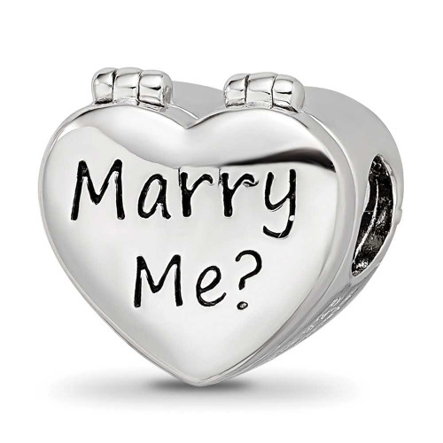 Image of Sterling Silver Reflections Enamel Marry Me Heart Bead
